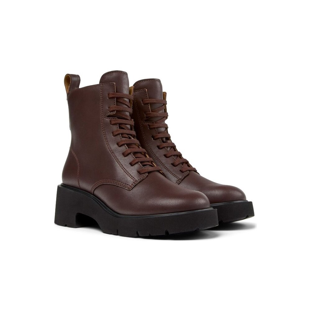 🆕 CAMPER Milah Lace-Up Platform Ankle Boot Bootie 8.5 Brown